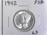 1942 Mercury Dime FSB