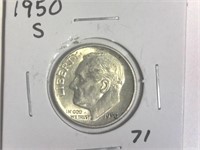 1950-S Roosevelt Dime