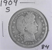 1909-S Barber Quarter