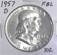1957-D Franklin Half Dollar FBL