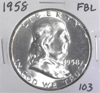 1958 Franklin Half Dollar FBL