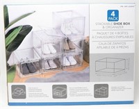 Stackable Shoe Box & Organizer 4 Pack