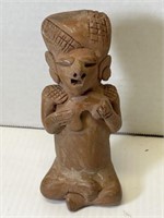 VINTAGE PRE-COLUMBIAN STYLE POTTERY FIGURE 7 x 3”