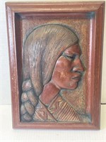 VINTAGE AYMARA INDIAN HAND CARVED WOODEN WALL