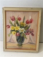 MID CENTURY SIGNED MAUD ESTELLE STILL LIFE OIL ON