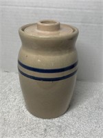 VINTAGE SALESMAN SAMPLE CROCK BUTTER CHURN 6in