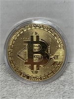 BITCOIN COMMEMORATIVE GOLD PLATED OVER 999 COPPER