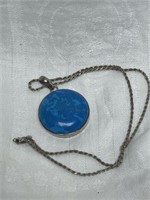 STERLING SILVER NECKLACE WITH BLUE HOWLITE