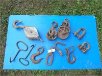 Pulleys, Hay hooks, Clevice