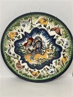 RARE SIGNED HAND-PAINTED 13 INCH FOLK ART PLATE