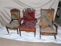 3 Antique Chairs (1 Rocker)