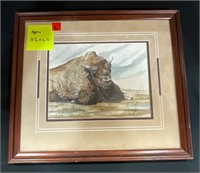 Bison Art Signed by Ron Buck