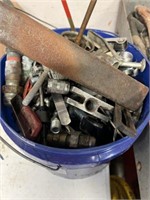 Small bucket of assorted hardware