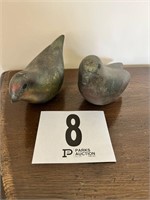 Pair Of Pottery Birds - Marked (R 1)