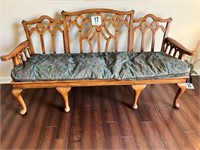 Vintage Wood Bench With Down Cushion (R 1)
