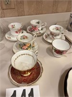 (6) Cups And Saucers And (1) Extra Saucer -