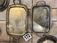 (2) Silverplate Trays With Handles (R4)