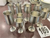 (9) Pewter Glasses - Marked (R 4)