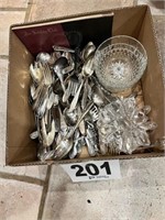 Box Lot Of Silverplate And Stainless Flatware And