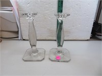 Pair of Vintage Crystal Candle Holders 8&1/4"
