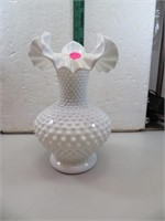 Vintage White Hobnail Fenton Vase 10&1/4"