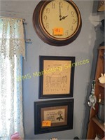 Clock, 2 Pictures & Frames