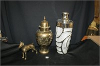 Silver Vase; Brass like Urn Vase