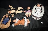 Native American Dolls-Babies in Carrier Bags