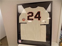 Willie Mays Signed Jersey in 34" x 42" Frame