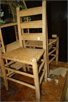 Ladder Back Chairs (2) w/woven seats