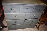Wooden Dresser w/9 drawers-Painted Blue color
