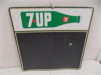 Vintage 7 Up Black Board Sign 20" x 20"