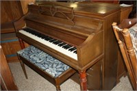 Fischer Piano w/bench' Piano; 23" x 55" x 41" tall