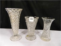 Glass Vases; Assorted Styles; One has chip at