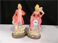 Victorian Figurines; (2); Trimmed in 22kt Gold;