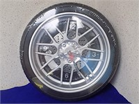 Sealed Nascar Tire Clock Runs 14" Dia