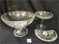 Glass Serving Dishes; (3);
