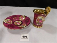 Victorian Royal Crown Cup & Saucer w/Gold tone