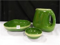 Tamac Dishes; Perry Ok; Pitcher; 2-Bowls;