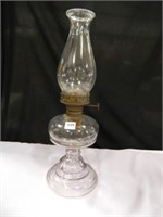 Kerosene Lamp-(1); Glass has purple tint;