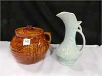 McCoy Beanpot; McCoy Vase w/handle;