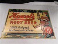 Howel's Rootbeer Metal Sign; 12" x 16 1/2";