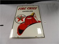 Texaco Fire Chief Gasoline Sign; Made in USA; Date