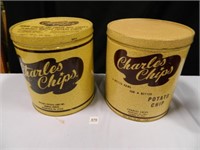 Charles Chips Potato Chip Cans; (2); 9 1/4" h. x 8