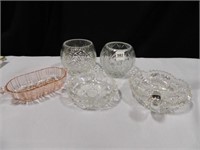 Glassware; Assorted Styles; (5); 2-Candleholders-C