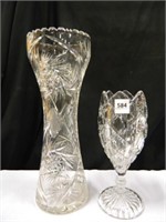 Crystal vase-13 3/4" h. (chipped-see pics.);