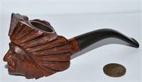 Hand Carved Imported Briar Pipe Indian Chief