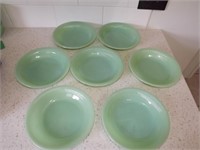 7 FIRE KING BOWLS - GREEN