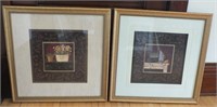 2 MATTED PRINTS WITH GOLD TONE FRAMES