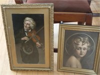 2 PRINTS WITH GOLD TONE FRAMES